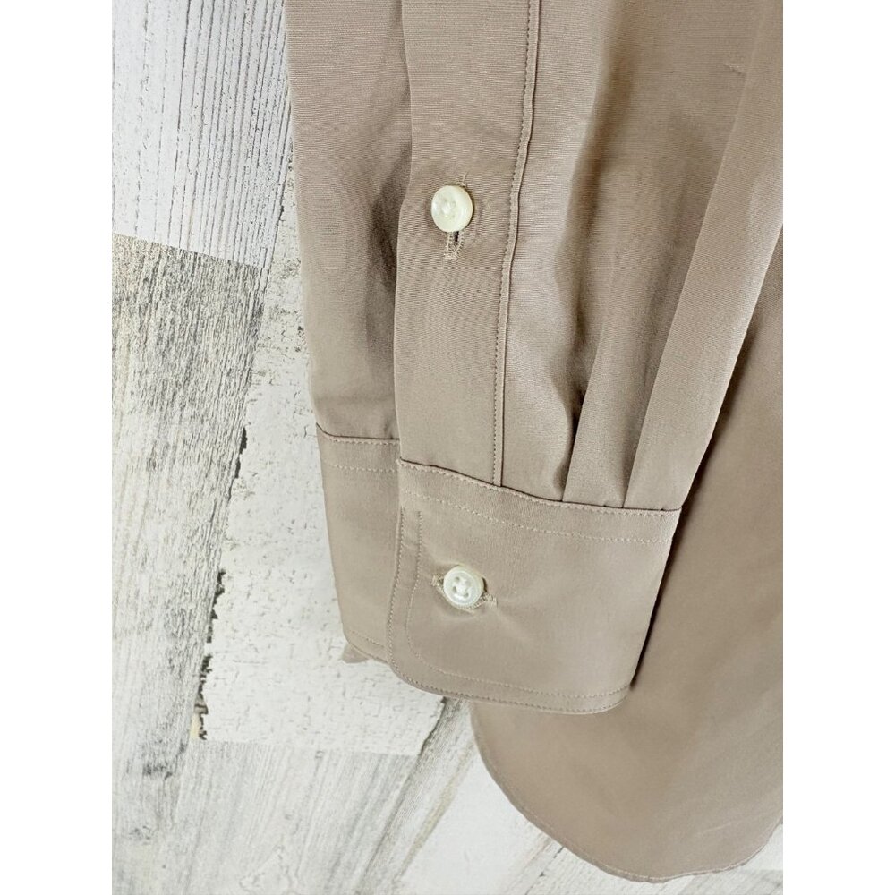 Ann Mashburn Safari Shirt Sz M Khaki Tan Button Down - Picture 9 of 15